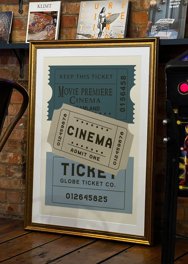 Kino Ticket Poster Blau