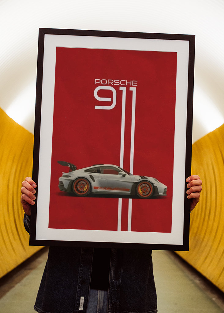 Porsche 911 Red Poster