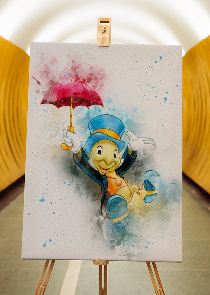 Jiminy Świerszcz Akwarela