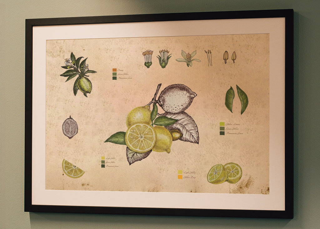 Vintage botanický citron