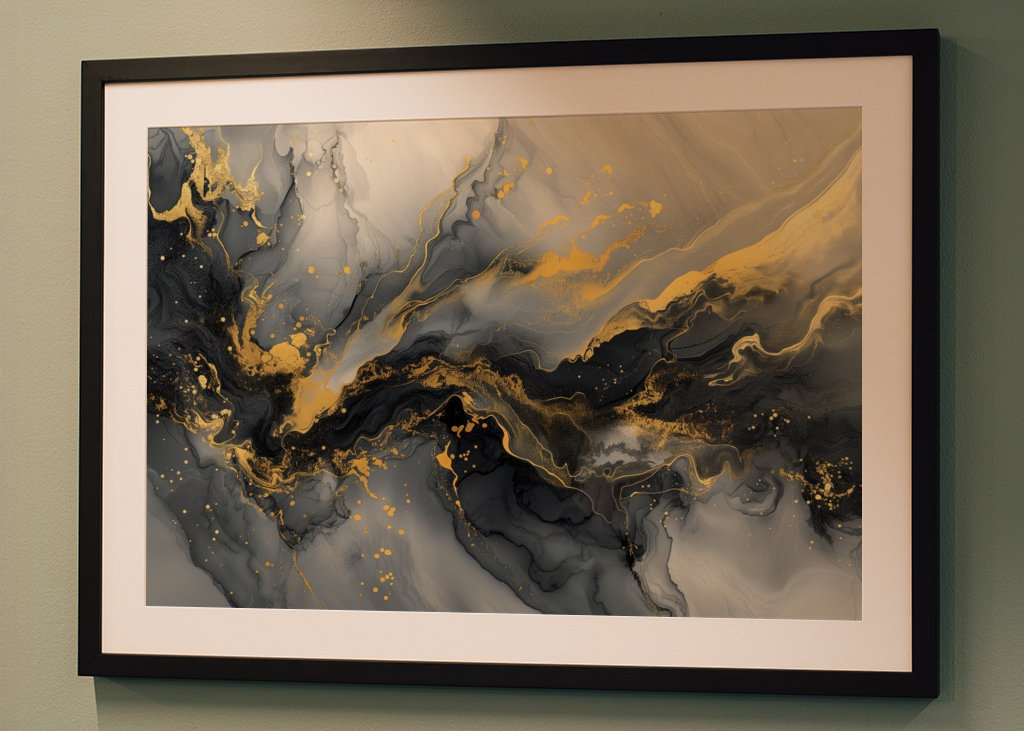 Golden Grey Marble Elegance