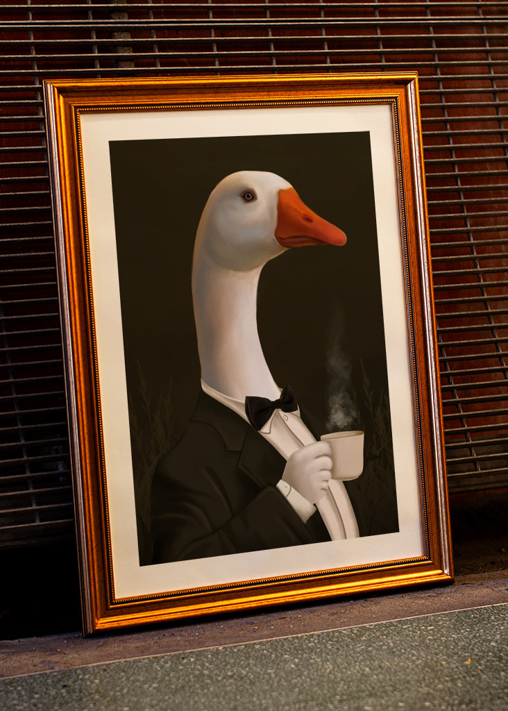 Funny Duck and coffee meme