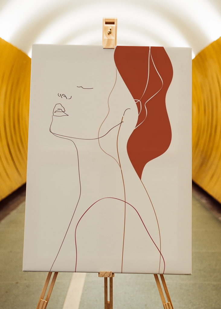 Minimalistische Frau Illustration 