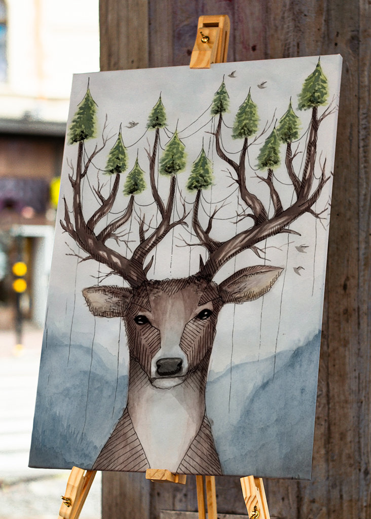 Deer with antlers