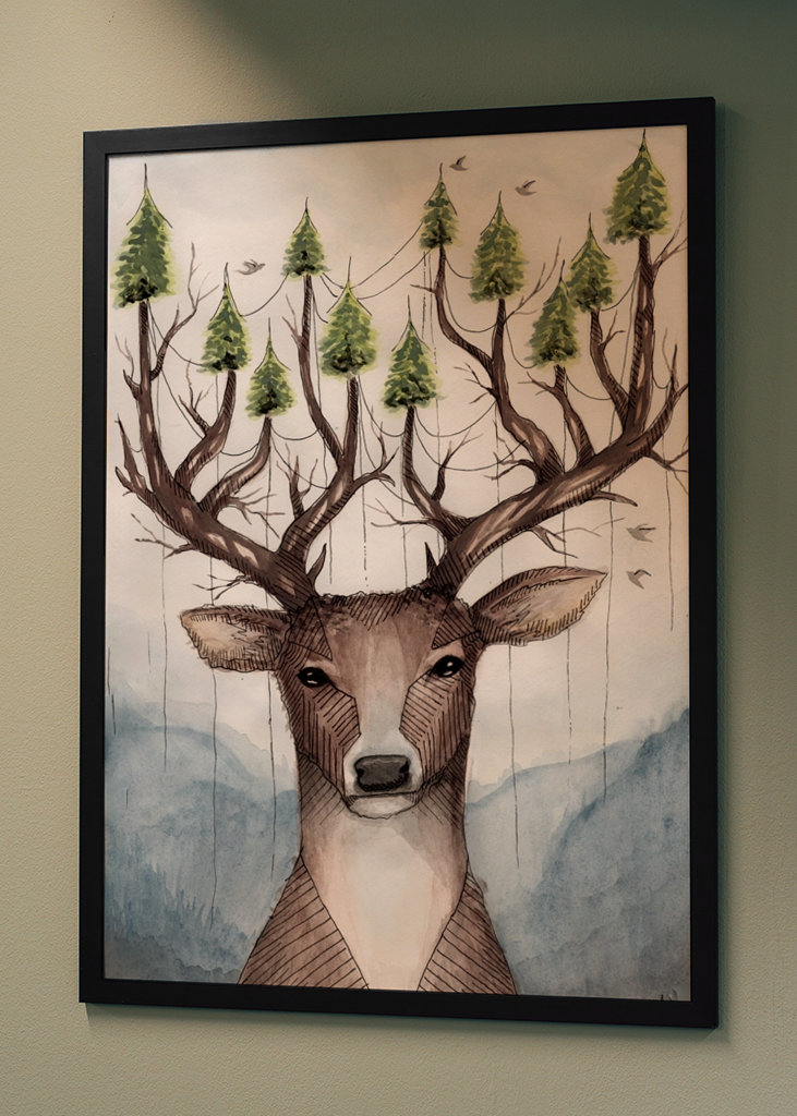 Deer with antlers