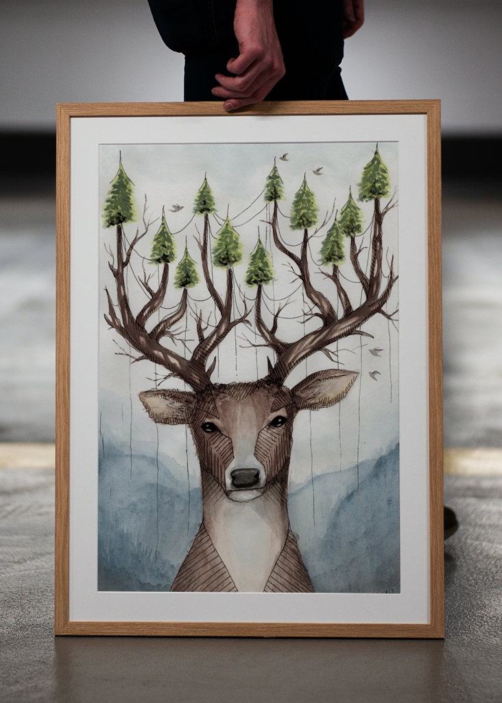 Deer with antlers