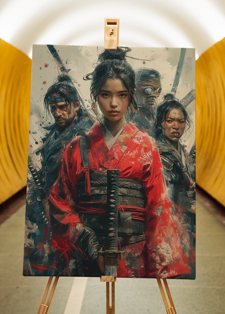 Samurai-Mädchen-Truppe