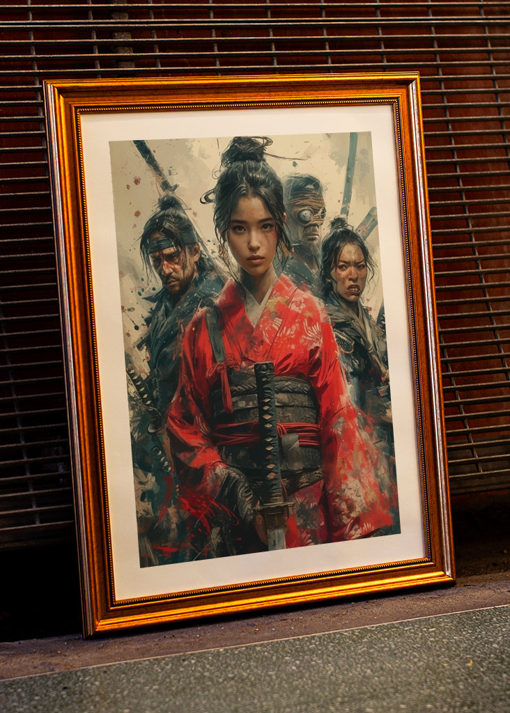 Samurai-Mädchen-Truppe