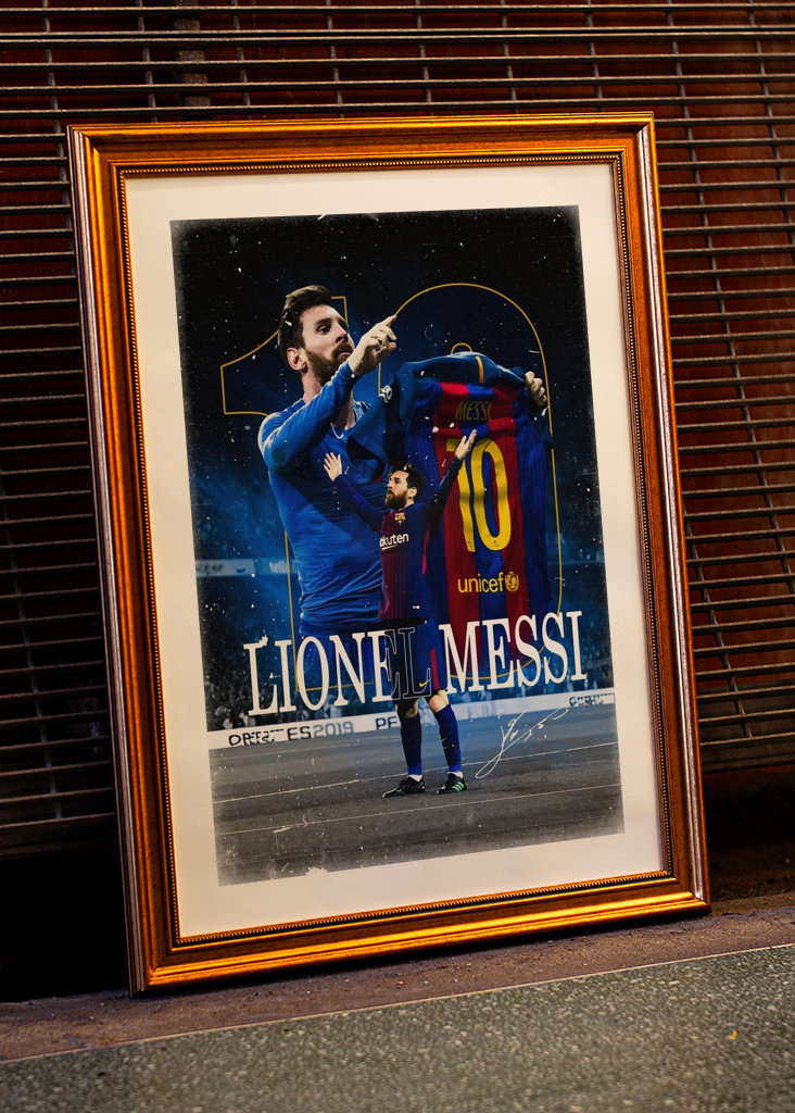 Cartel de Messi Barcelona