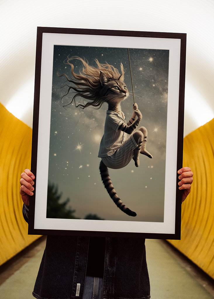 Cat in Pajamas Swinging