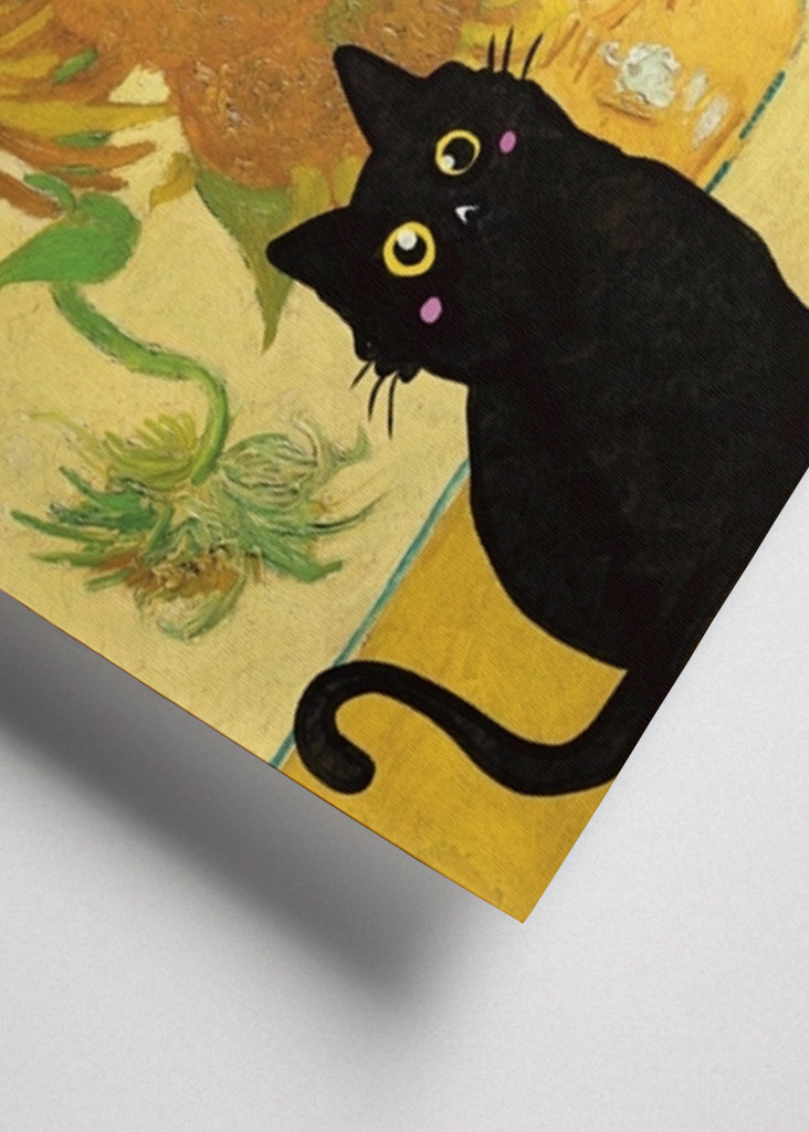 Katze versteckt sich in der Sonnenblume