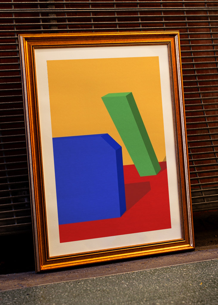 Gekleurde geometrie met textuur