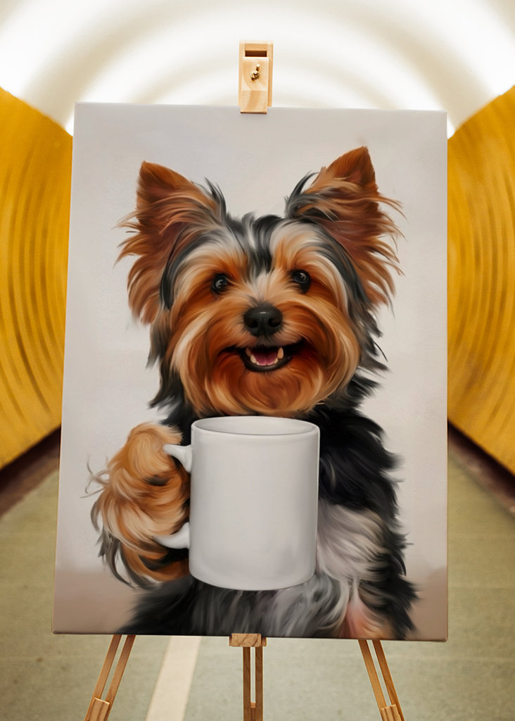 Jorkšírský teriér a káva