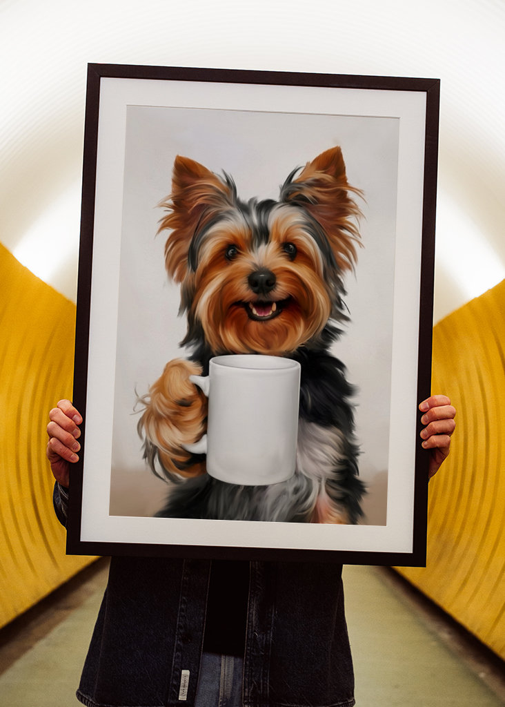 Jorkšírský teriér a káva