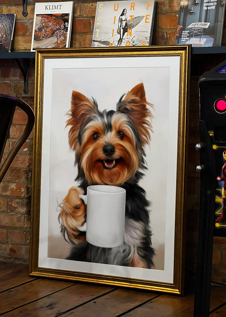 Jorkšírský teriér a káva