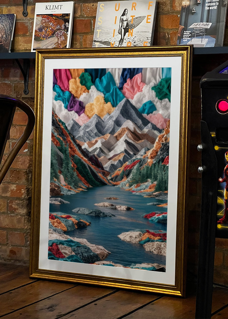 Koláž horské jezero