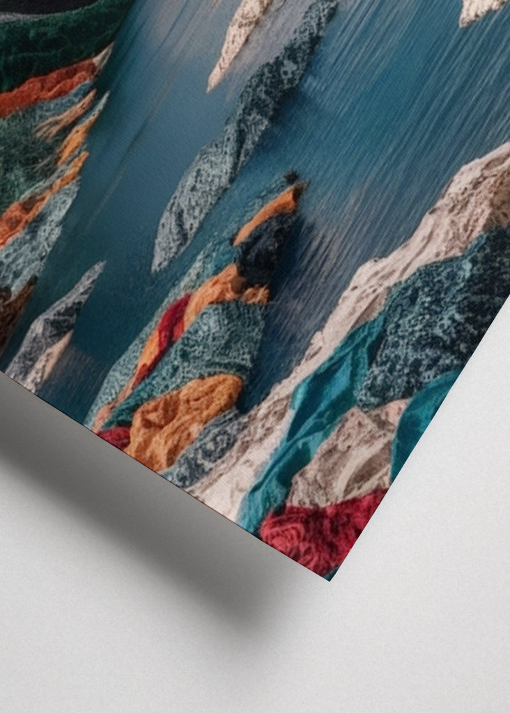 Koláž horské jezero