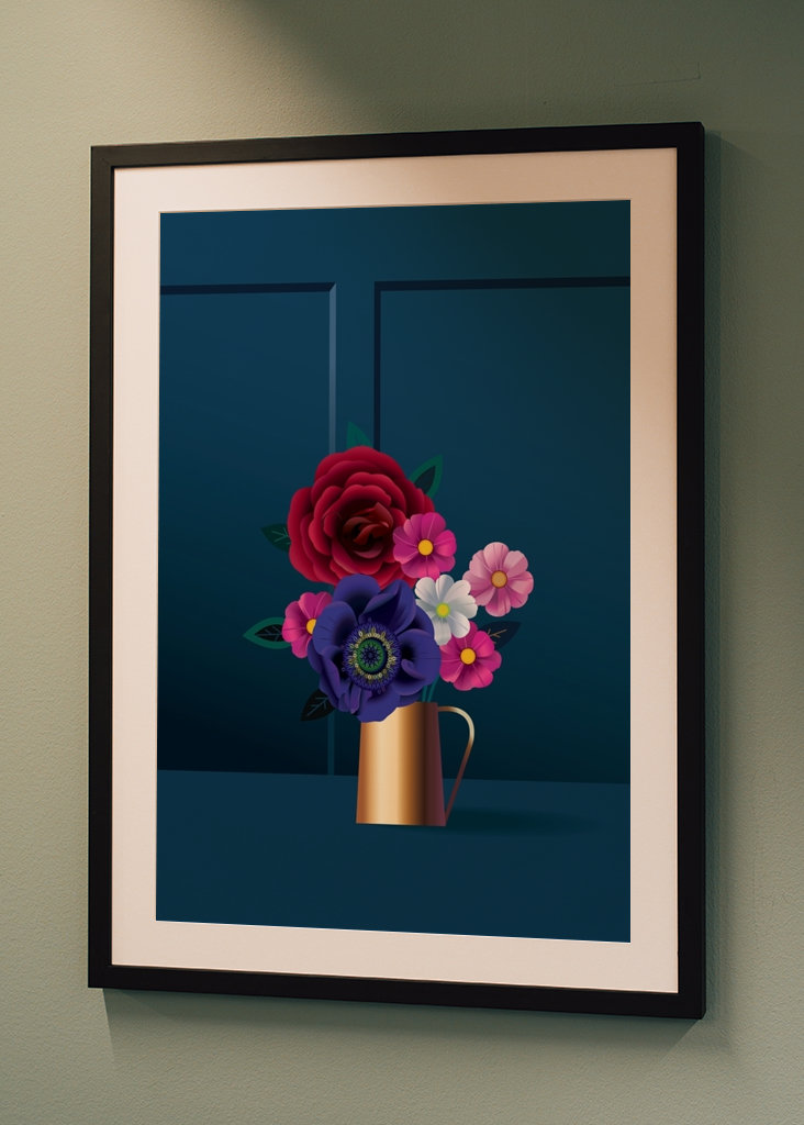 Blue Anemone Flower Bouquet