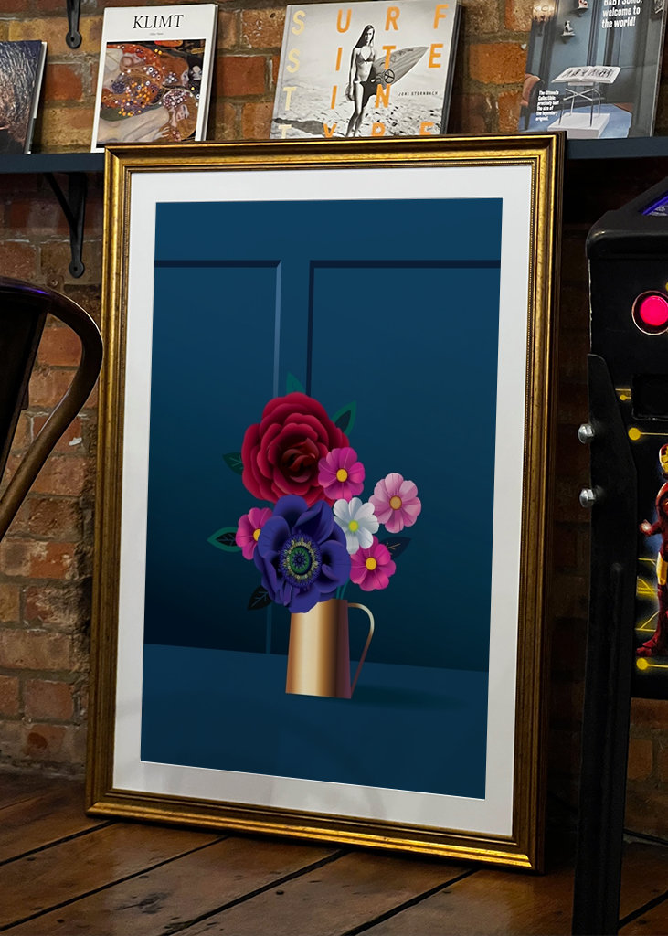 Blue Anemone Flower Bouquet