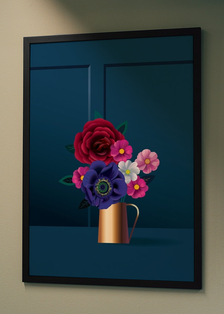 Blue Anemone Flower Bouquet