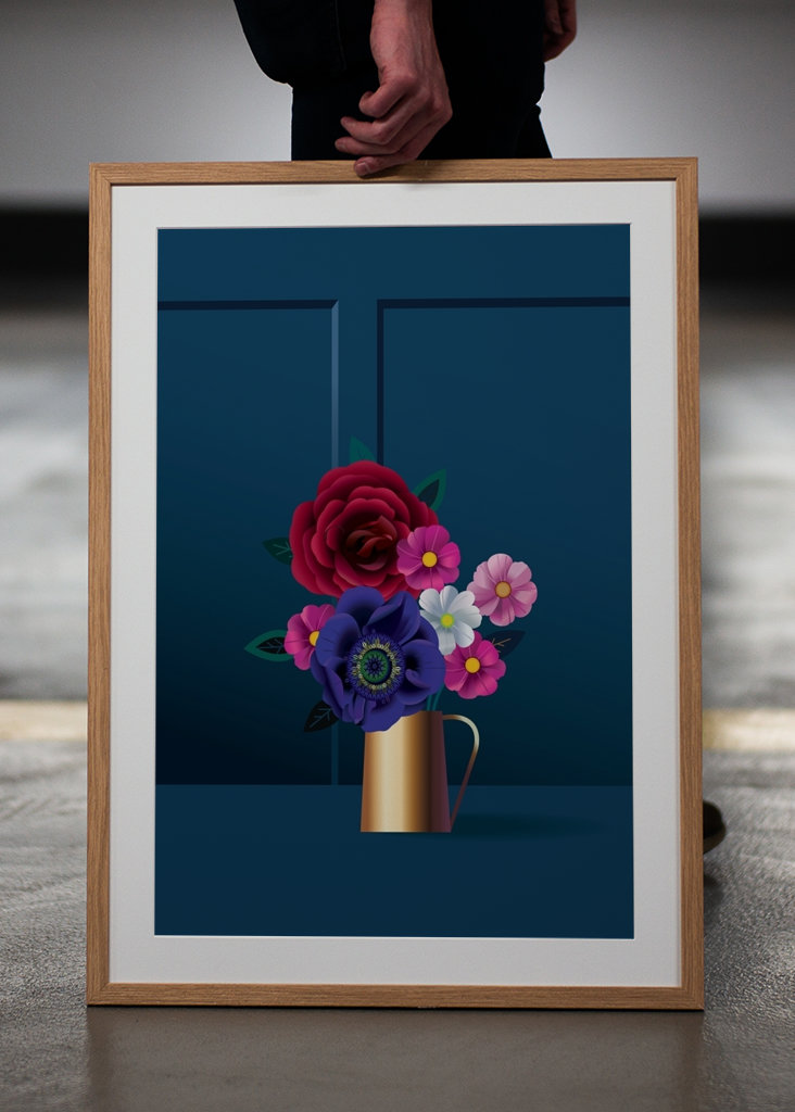 Blue Anemone Flower Bouquet