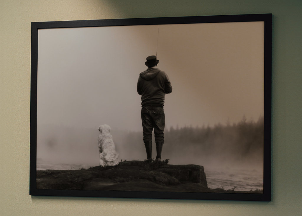 Beste Freunde auf einem Angelausflug