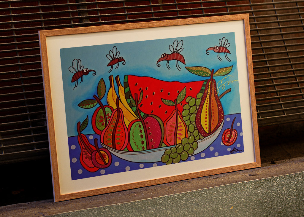 Bodegón con frutas.