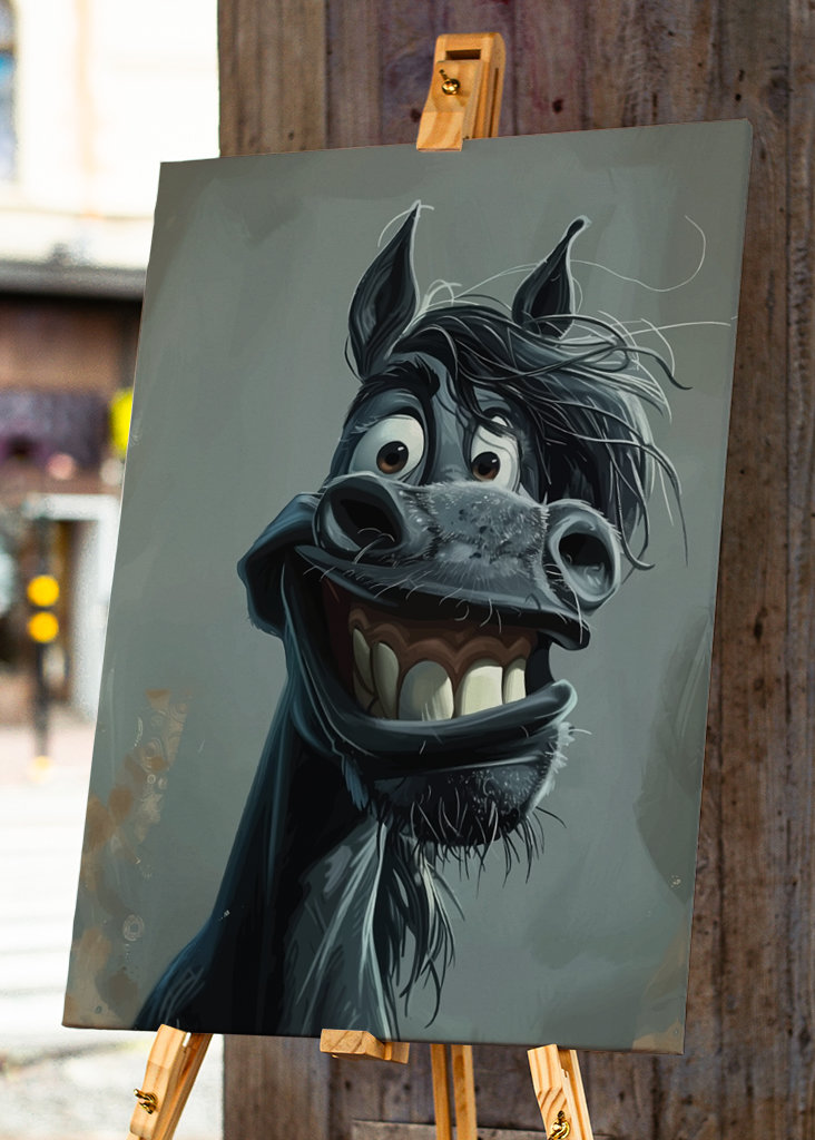 Schwarzer lustiger Esel