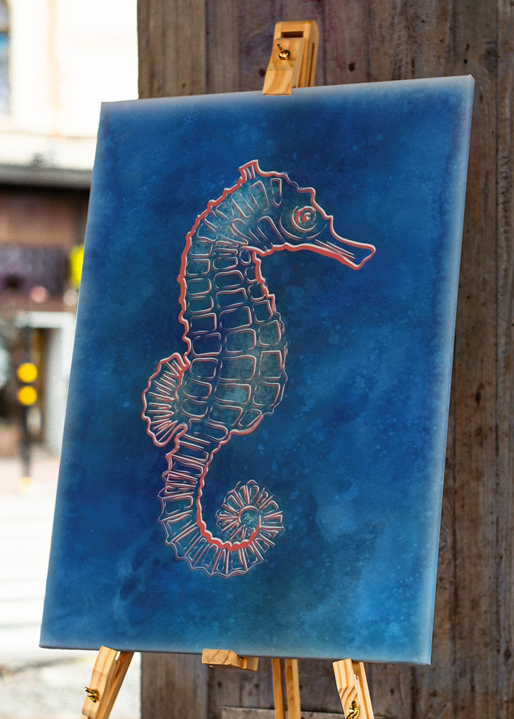Blue Neon Seahorse Creature
