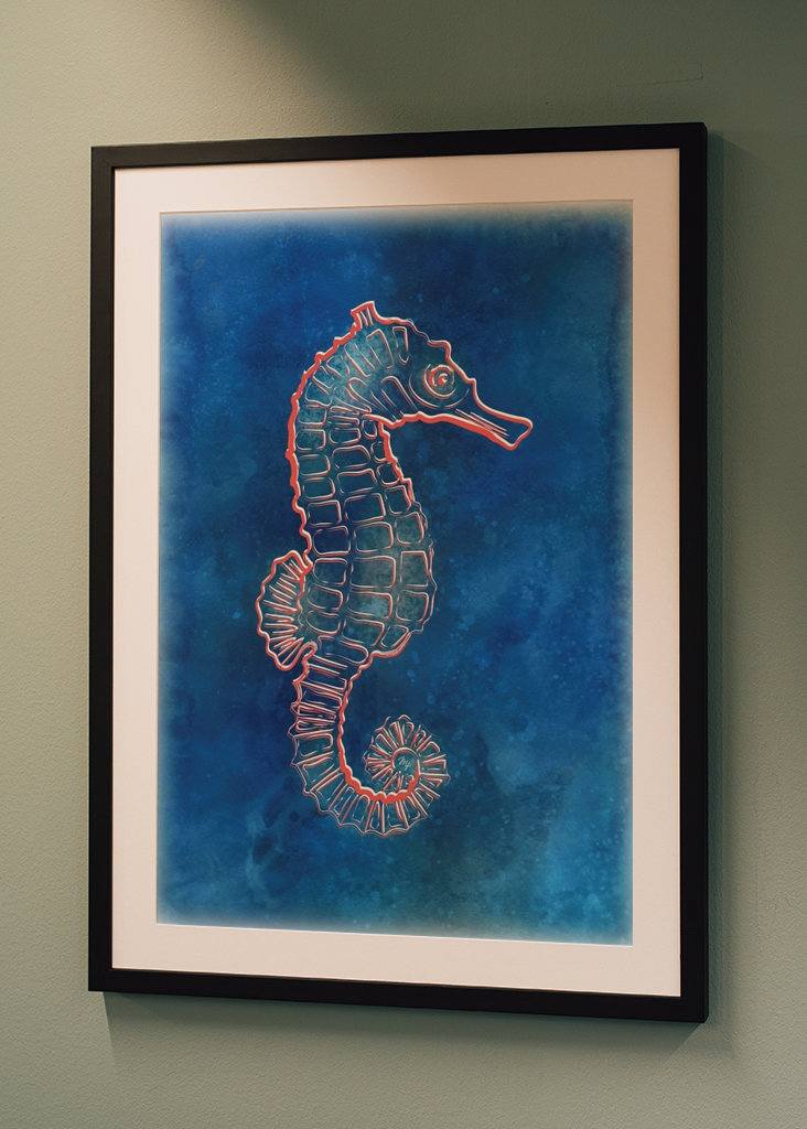 Blue Neon Seahorse Creature