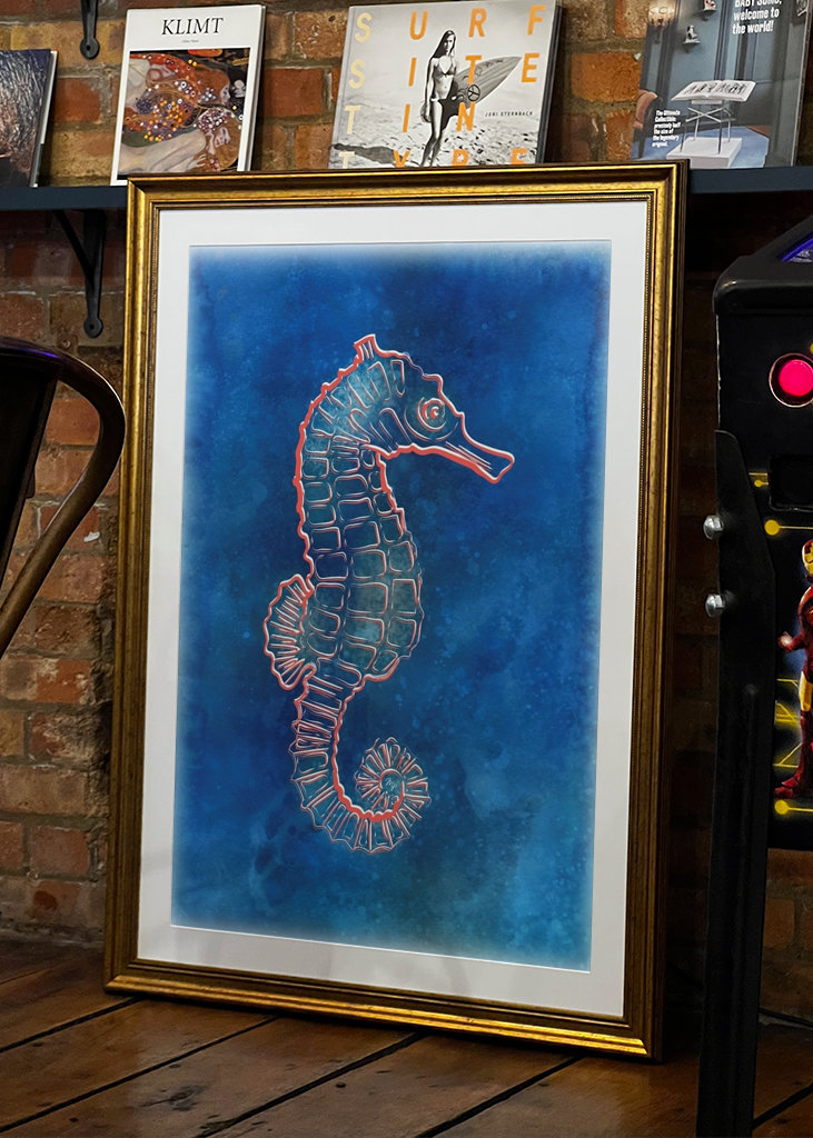 Blue Neon Seahorse Creature