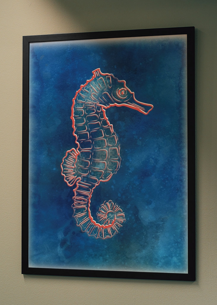 Blue Neon Seahorse Creature