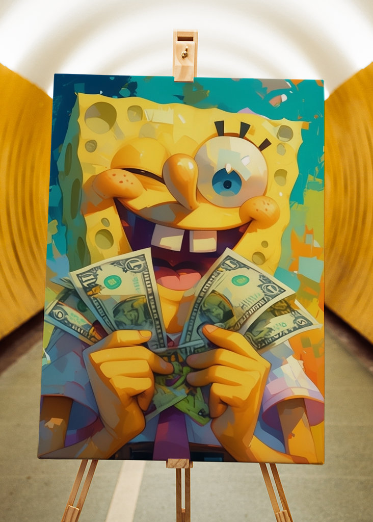 Spongebob v kalhotách hodně dolarů