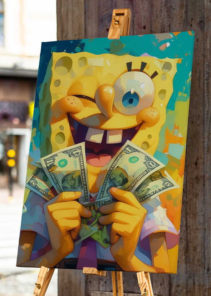 Spongebob v kalhotách hodně dolarů