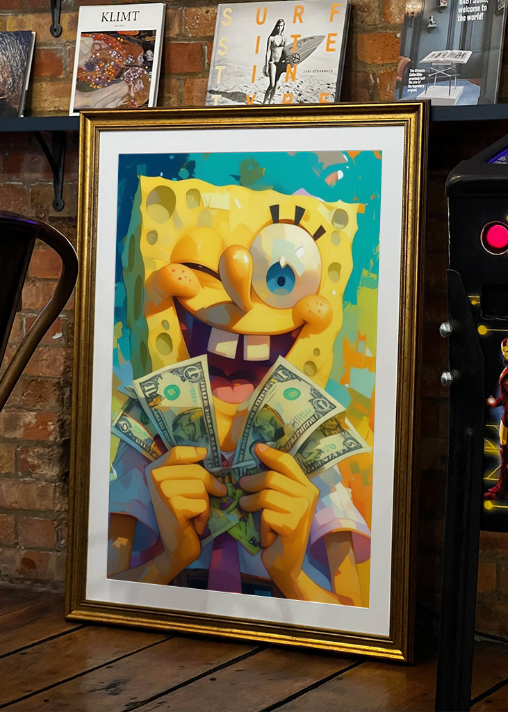 Spongebob v kalhotách hodně dolarů