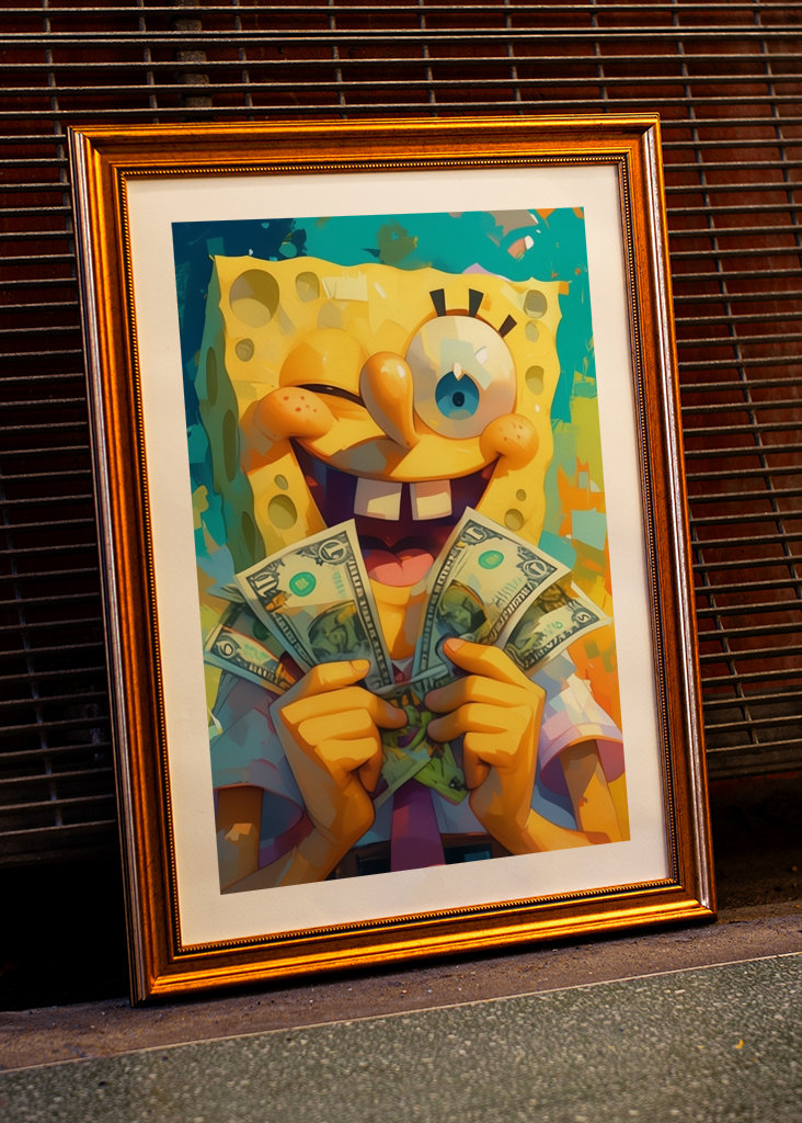 Spongebob v kalhotách hodně dolarů