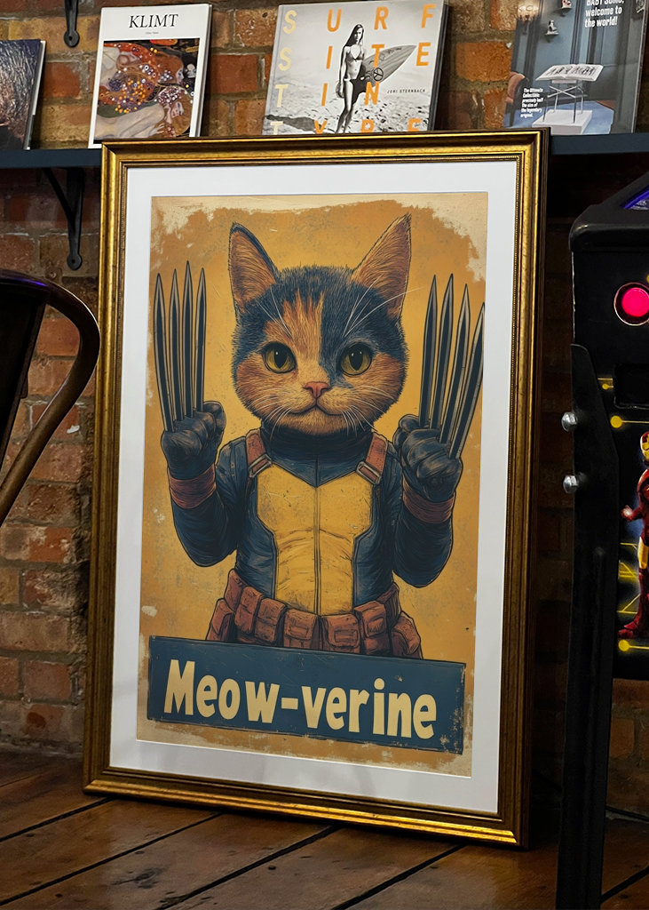 Meow-verine Parodia divertida de gatos