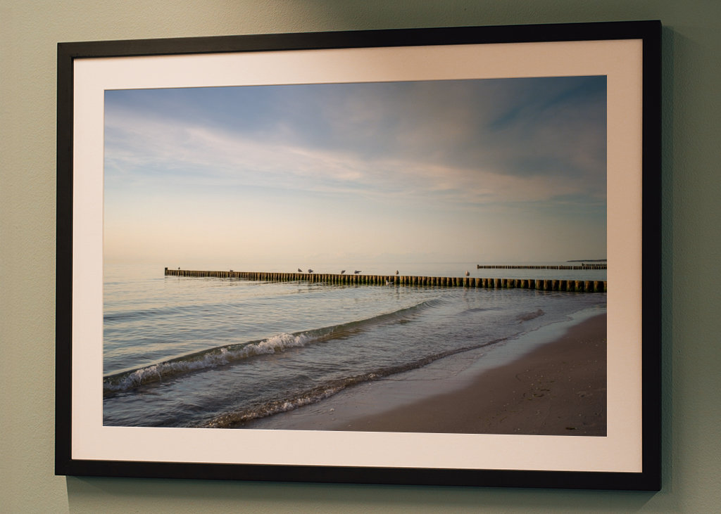 Baltic Sea beach with groynes