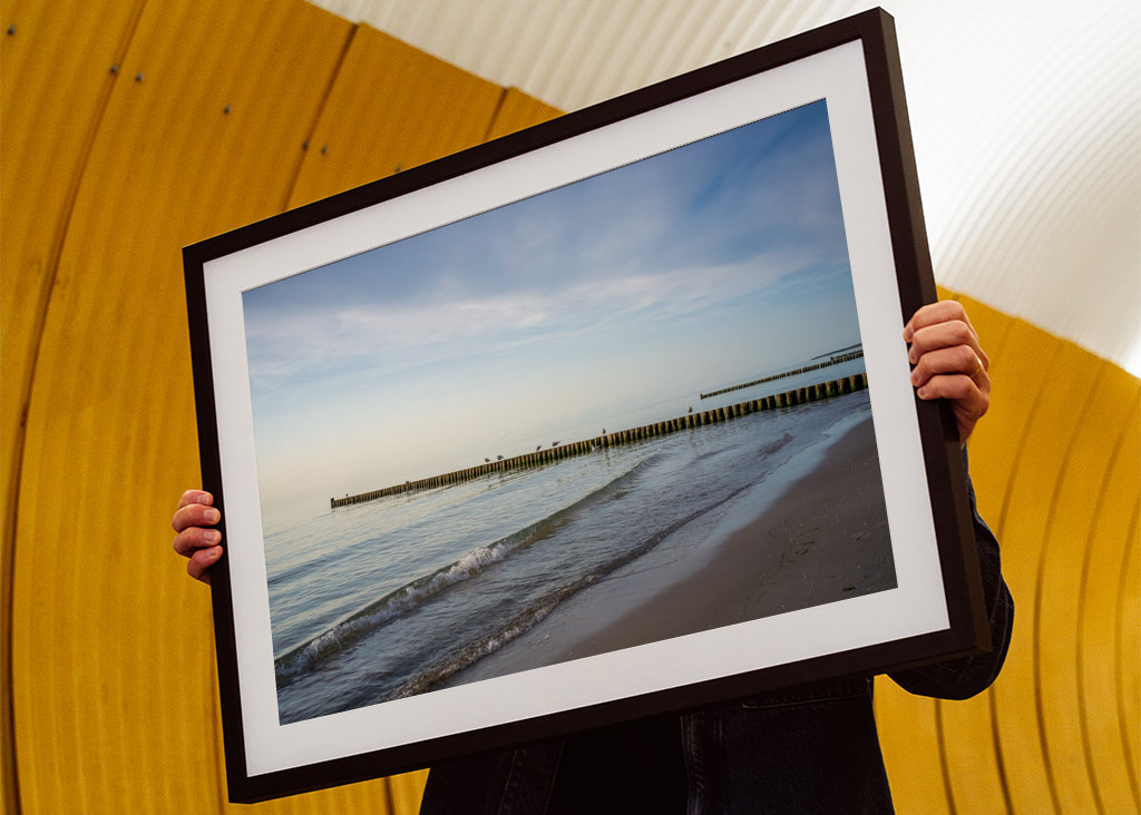 Baltic Sea beach with groynes