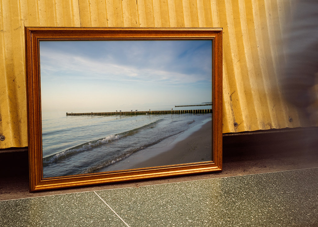 Baltic Sea beach with groynes