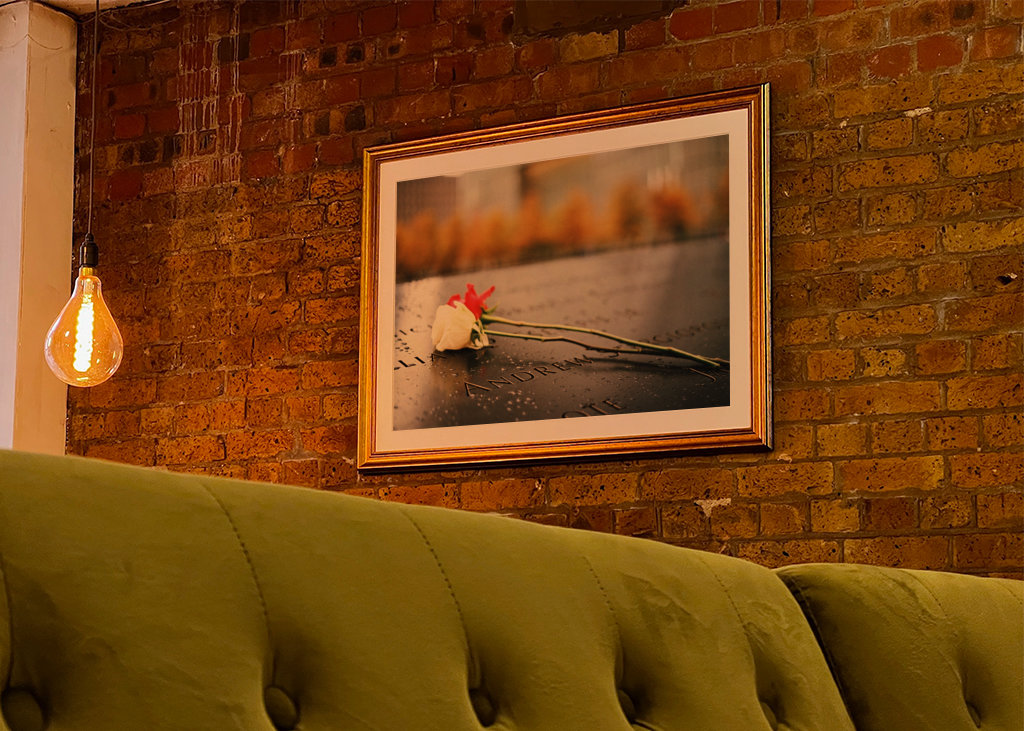 Roses on 9/11 memorial pool NY