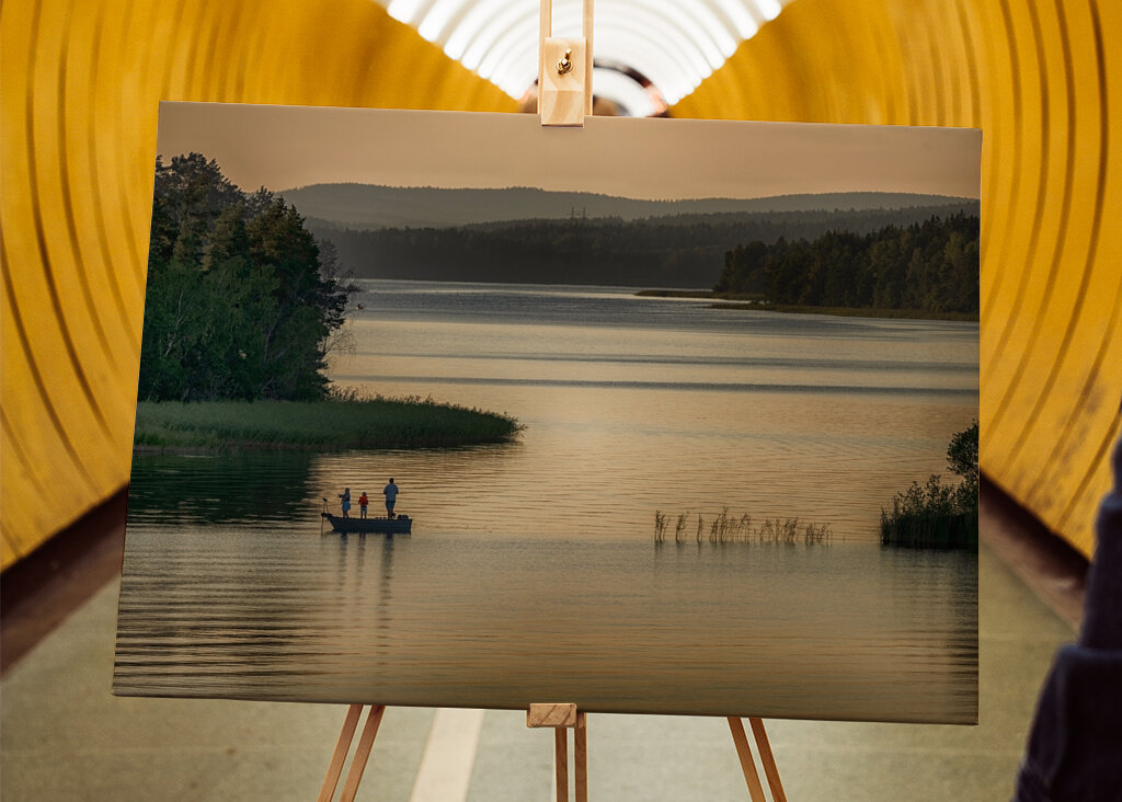 Fishing in the sunset