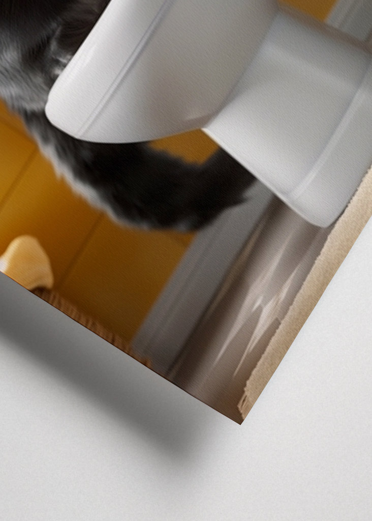 Černá kočka na záchodě