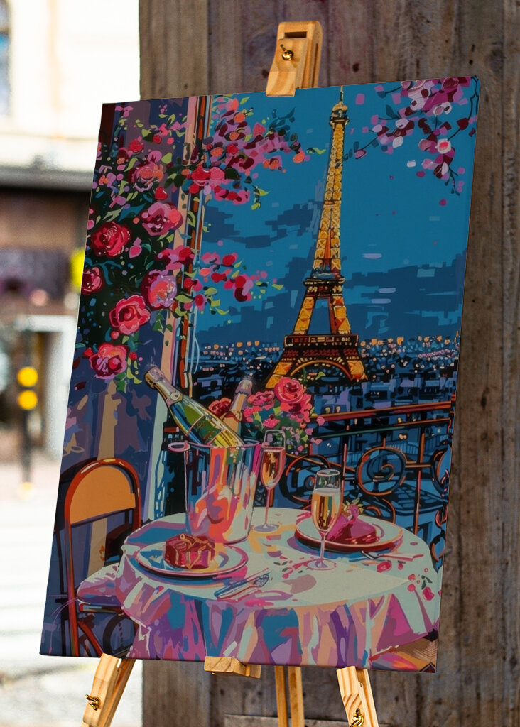 Nighttime Romance in Paris