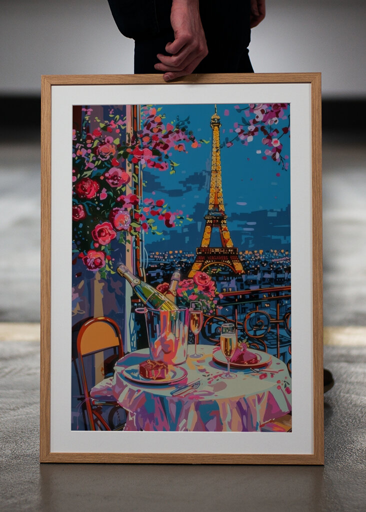 Nighttime Romance in Paris