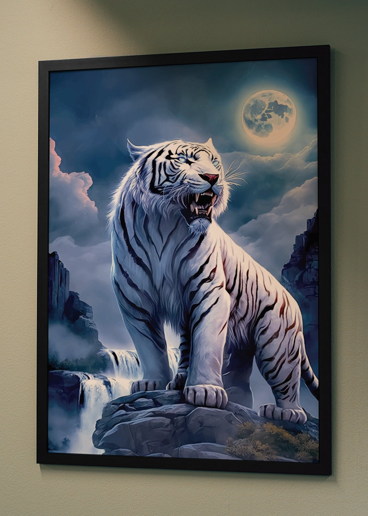 White Tiger with The Moon