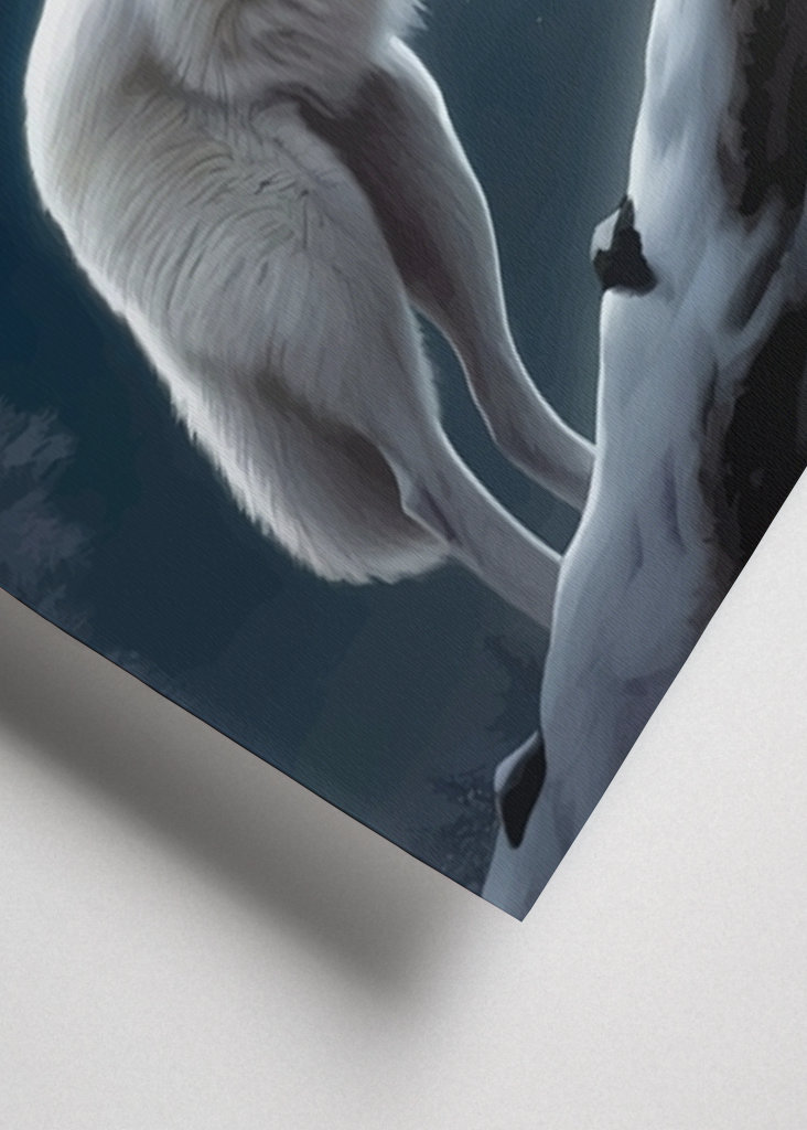 Bílý vlk s měsícem