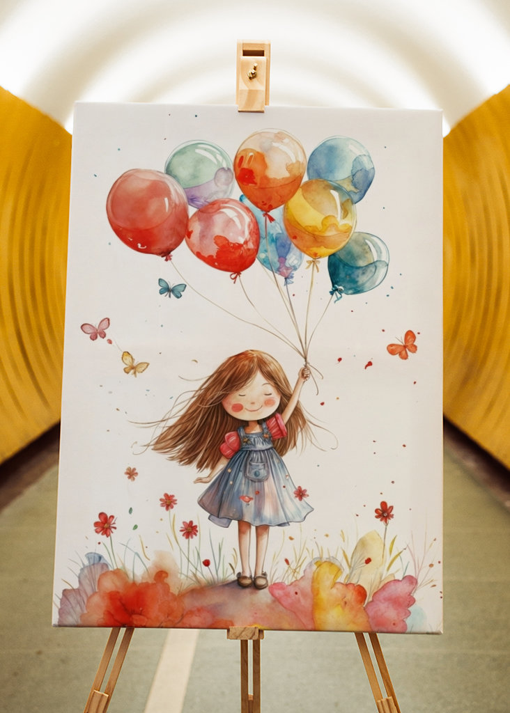 Mädchen und Luftballons 