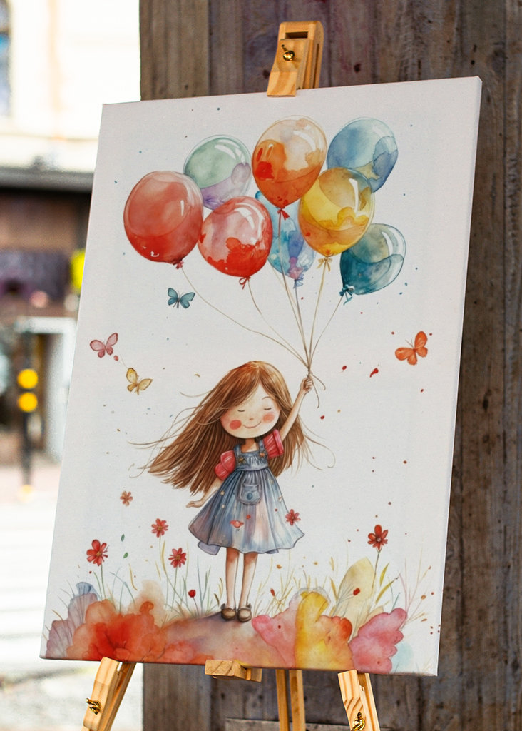 Mädchen und Luftballons 