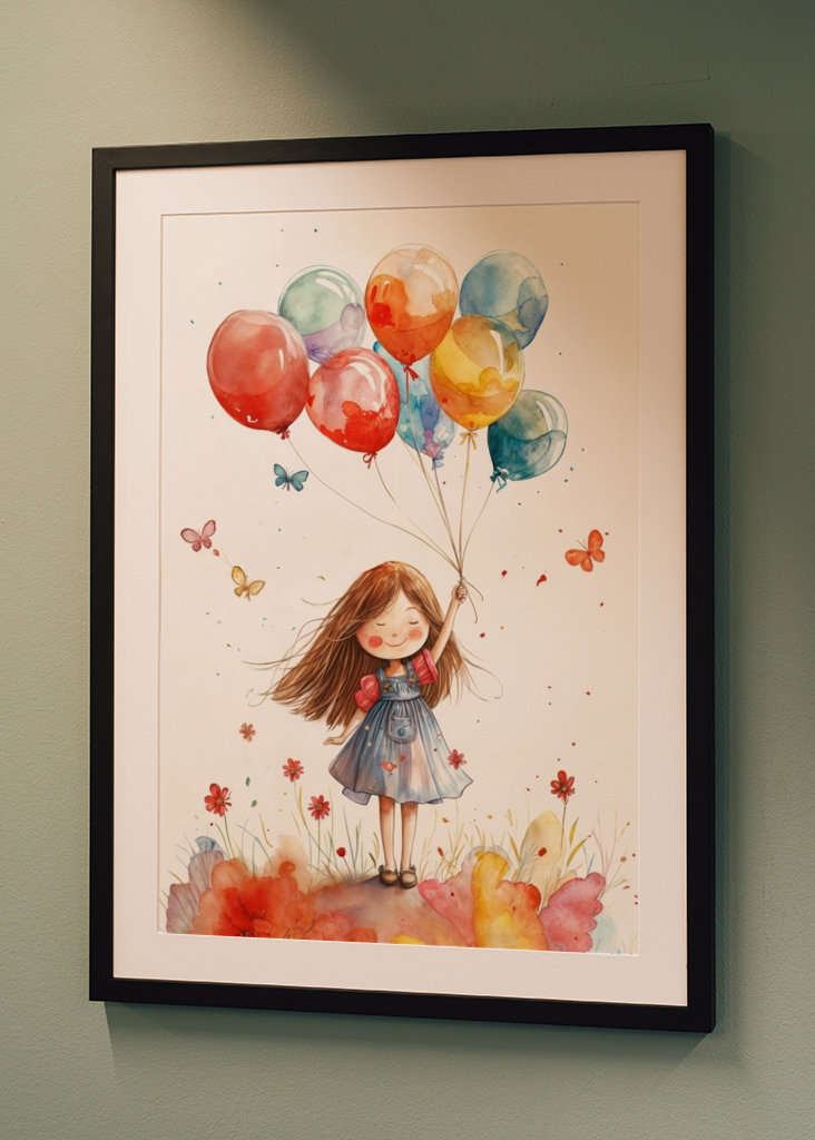 Mädchen und Luftballons 